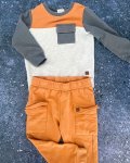 Keedo Brown Grey And Charcoal Tracksuit Set 2 3Y