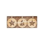 Wooden Christmas Decorations - Box Of 3