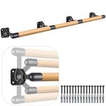 Dolibest Space Saver 10 Ft Ballet Barre Wall Mounted Traditional Wood Ballet Barre System Stretch dance For Home Barre Workout E