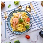 Black And Gold Stainless Steel Cutlery Set - Silver
