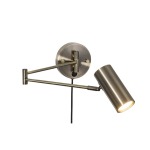 Alex Bedside LED Wall Light Metal Black Brass - Brass