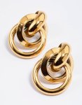 Waterproof Gold Plated Stainless Steel Cubic Zirconia Spinner Ring - M l