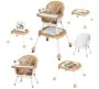 Generic 5-IN-1 Brown Baby High Chair With Toy Bar Chair Brown