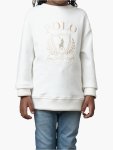 Polo Girls Daniella Crested Sweatshirt In Off White - Off White 2 To 3