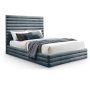 Lavinia Sleigh Bed King - Linen -blue