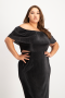 Laura Plisse Off-shoulder Top - Black - XL