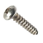 4 X 3 8" Pan Head Sheet Metal Screws Full Thread Phillips Drive Stainless Steel 18-8 Bright Finish Self-tapping Quantity 100 Pie