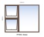 Aluminium Window Bronze Top Hung PTT1512 2 Vent W1500MM X H1200MM