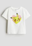 Printed T-Shirt - White & Pok Mon