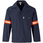 Artisan Premium 100% Cotton Jacket - Reflective Arms - Back - Orange Tape