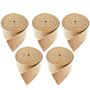 Craft 5PCS Natural Burlap Wired Jute Fabric Ribbon 1M X 15CM Special