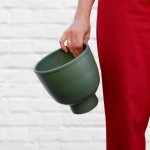 Shing Plinth Planter - Forest Green - 16CM