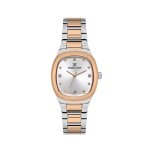 Womens Silver & Rose Gold Two-tone Watch With Cushion Case