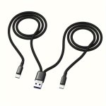 6A Super Fast Charge 2-IN-1 Usb-c Cable Nylon Braided Round USB Charging Cord With Electronic Components Dual Type-c Connectors 