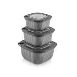 3 Piece Line Storage Container Set Grey