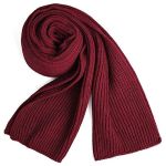 Women Winter Scarf Burgundy Red Scarf Knitting Neck Warm Soft Thick Scarves