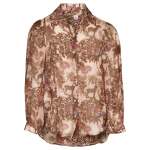 Zebra Toile Print Shirt - Chocolate S m