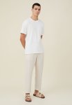 Cotton On Linen Pant - Oatmeal Thin Stripe