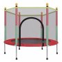 Toddler Kids Trampoline With Protection Net - Round Red