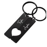 Hannah Black Personalized Keyring Set Of 2 Stainless Steel Ready In 3 Days