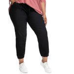 Plus Size Denim Pull On Jogger - Black