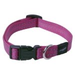 Rogz Utility Medium 16mm Snake Dog Collar - Pink Reflective