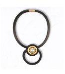 Double Circle Rubber Necklace - Black Free