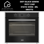Defy Black Gemini Static Petit Chef Black Oven - 89L 70CM DBO772
