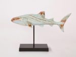 Shark On Stand Pale Blue 29X45CM