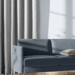 Enigma Taped Woven Blockout Curtain Slate - Longer Length 270CM W X 250CM L