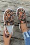 Coffee Rugby Allover Print Lace Up Detail Slip On Flat Shoes - Coffee / UK 8