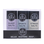 Raw Essential Oil Bath Soak Salts Assorted - Relax Restore Rest Gift Pack