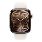 Apple Watch Series 10 Gps + Cellular 46MM Gold Titanium Case With Starlight Sport Band S m MWYX3QA A
