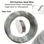 1PC 304 Stainless Steel Wire 0.02MM-0.3MM Single Strand Tail Beading Wire Jewelry Beading Wire For Crafts Jewelry Making Strappi