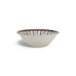 16CM Flower & Line Design Ceramic Dessert Bowl White