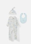 Cotton On Bundle Organic Pointelle Romper Bib & Beanie - Milk clouds