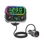 GIZZU Bluetooth 5 USB Rgb LED Pd 18W Fm Transmitter Handsfree Kit GFMV18PD