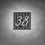 House Number D10 - 800 X 800 Matt Black Warm White
