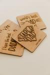 Four Wooden Coasters "super Dad" - Afrikaans