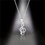 1PC Stainless Steel Cool Hollow Music Note Pendant Necklace Punk Hip Hop Party Jewelry Gift With 45CM+5CM Stainless Steel Chain