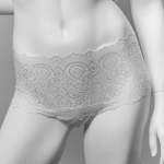White Dentelle Lace Brazillian Knickers - M