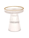Glass Pedestal Candle Holder - None Clear