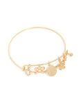 Goldair Gold Diamante Bow & Flower Charm Banglle