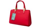 Sovereign Leather Satchel- Red