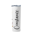 Personalized Floral And Leopard Print Travel Tumbler - 900ML - Duduzile