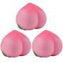 Peach Squishy Toys Slow Rising Fruit Squeeze Stress Ball Relief Toy 3PCS