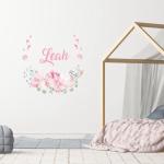Floral Petals Personalised Wall Sticker - Rose Gold