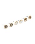 Goldair Gold Plated Cubic Zirconia Circle Stud Earrings 3-PACK