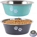 1PC Non-slip Dog Bowls For Small Medium Large Dog Feeder Bowls Drinkers Stainless Steel High Capacity Pet Feeders Dogs Accessori