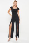 Sissy Boy Full Life: Bardot Jumpsuit With Ruched Bodice - Black